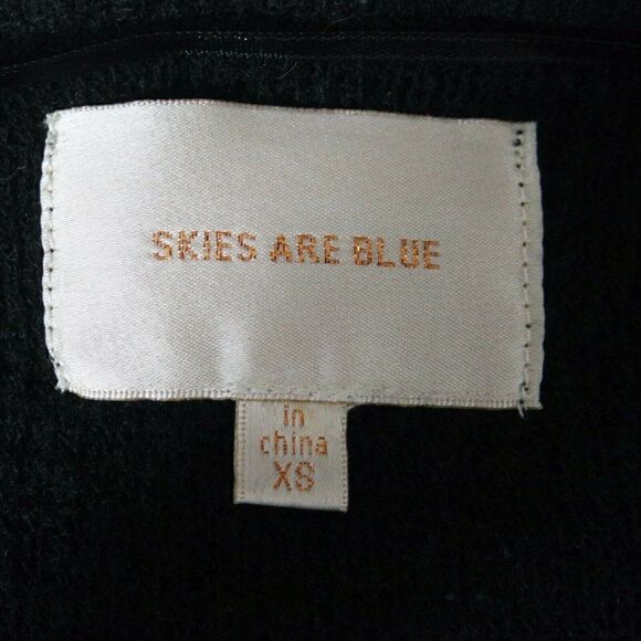 𝅺Skies Are Blue Womens Size XS Open Front Faux Fur Mixed Media Knit Cardigan - Picture 5 of 7